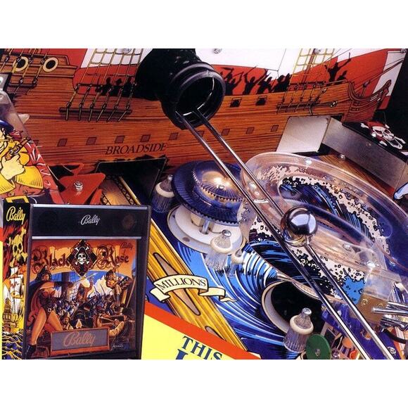 Black Rose Pinball Flyer Original 1992 NOS Pirate Ship Skulls Art Vintage Retro - Picture 4 of 6